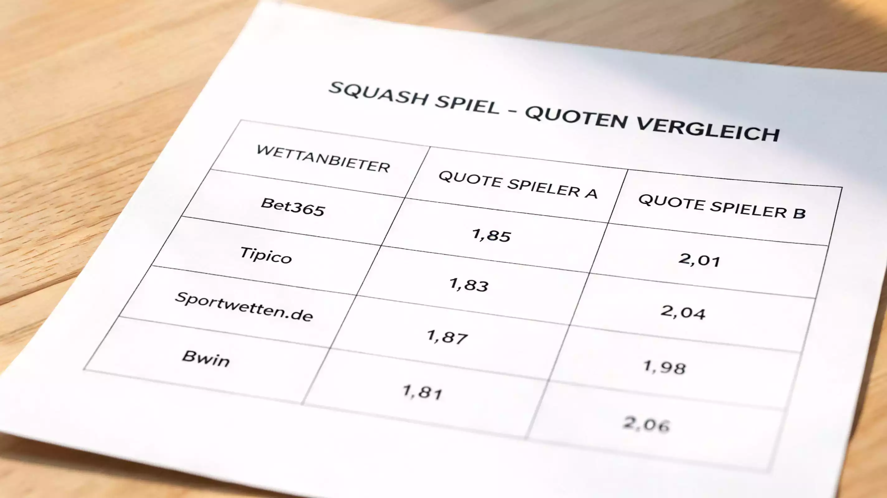 Quotenqualität Bet365 Squash – Vergleich der Dezimalquoten mit dem deutschen Marktdurchschnitt