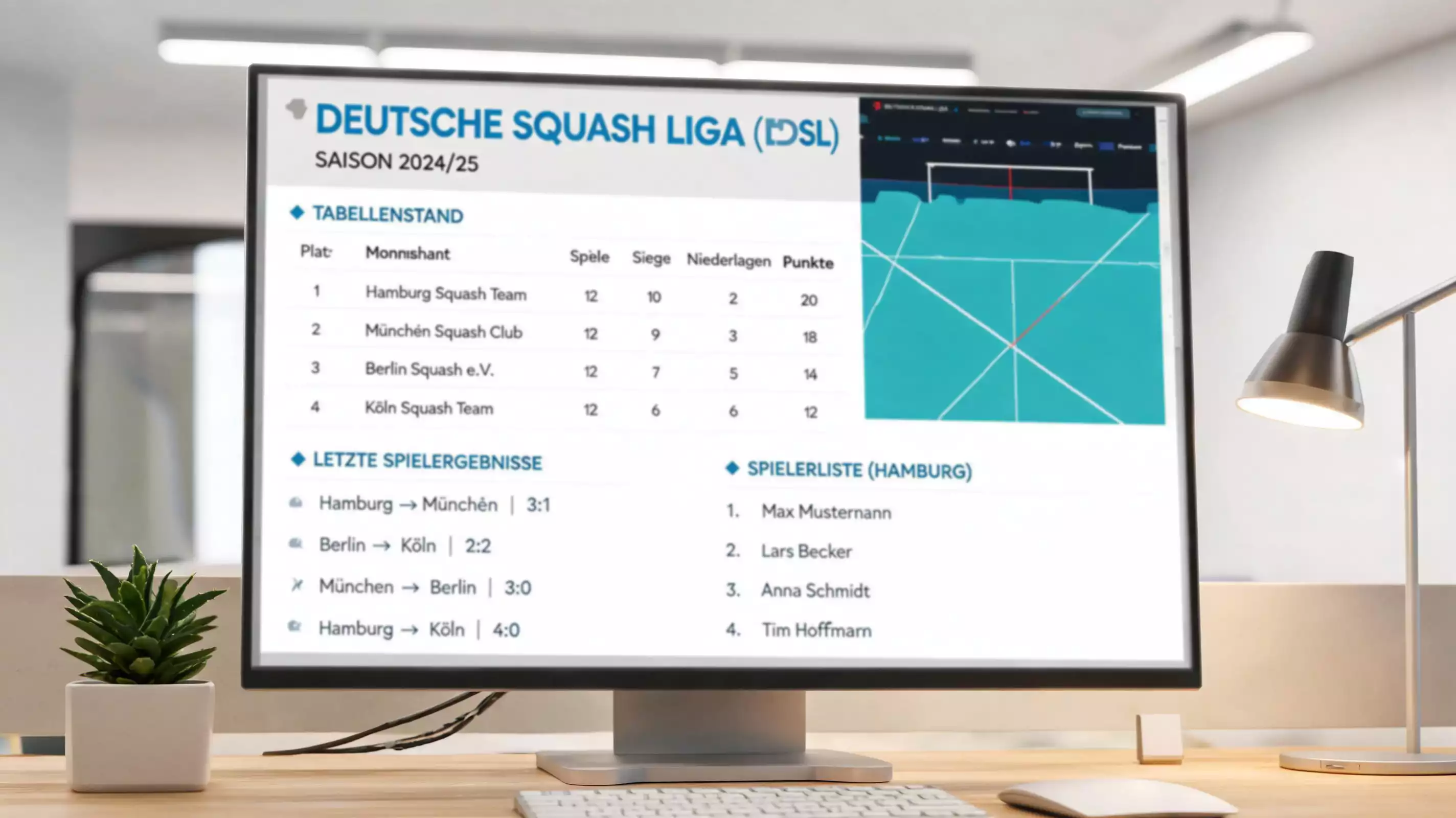 Struktur des DSQV – nationale Squash-Liga, Bundeskader und Verbindung zur PSA World Tour