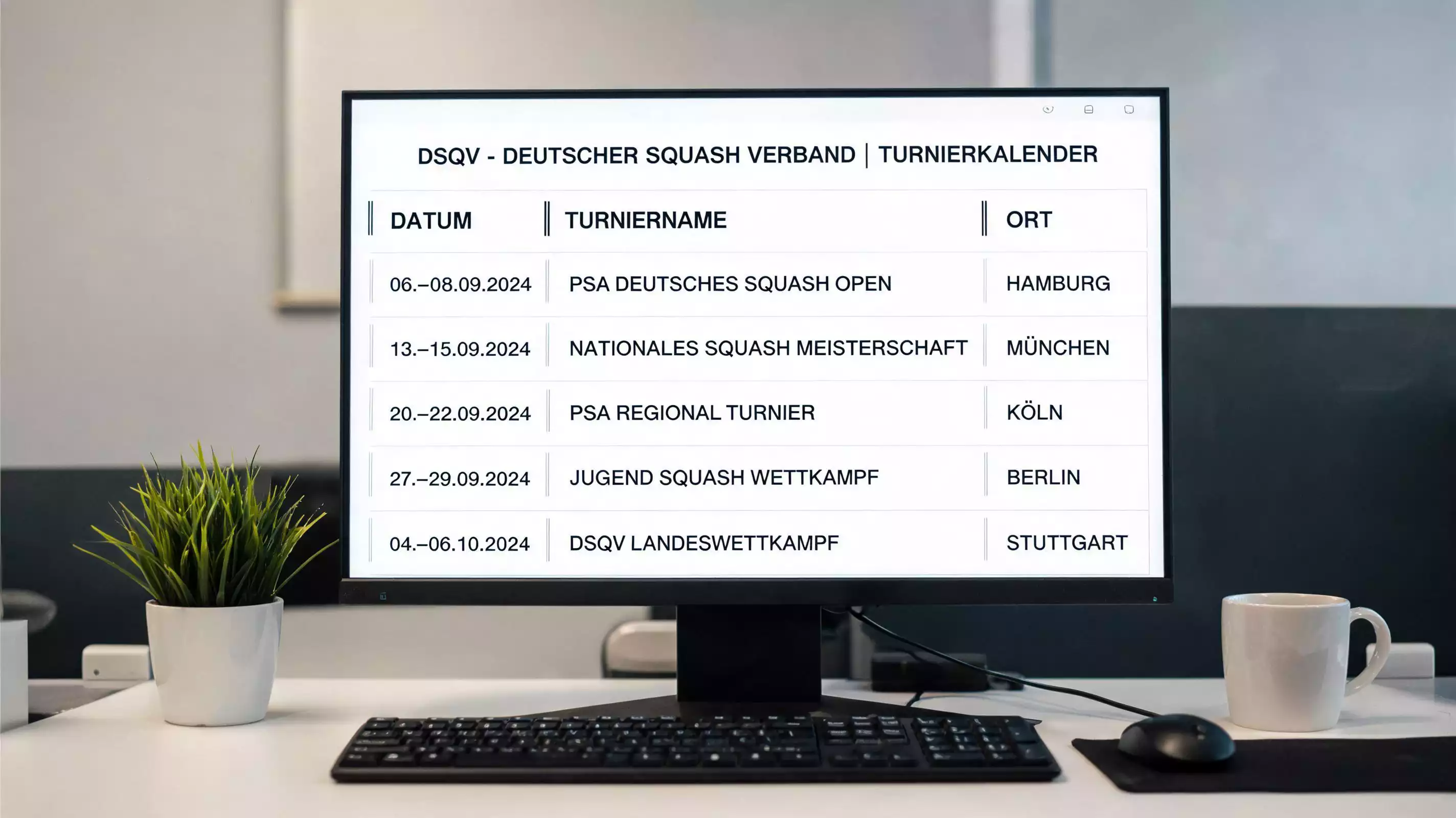 DSQV-Turnierkalender und Deutsche Squash Liga als Informationsquelle für Squash-Sportwetter