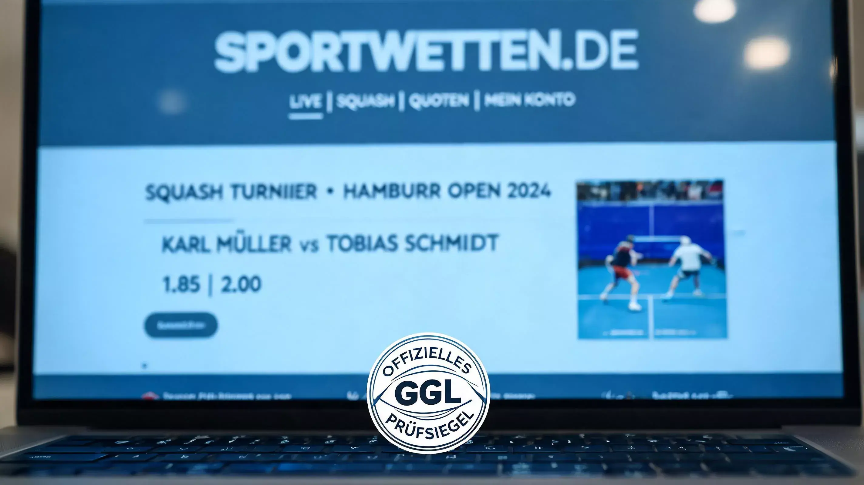 Legale Squash-Wetten bei GGL-lizenziertem Anbieter auf .de-Domain