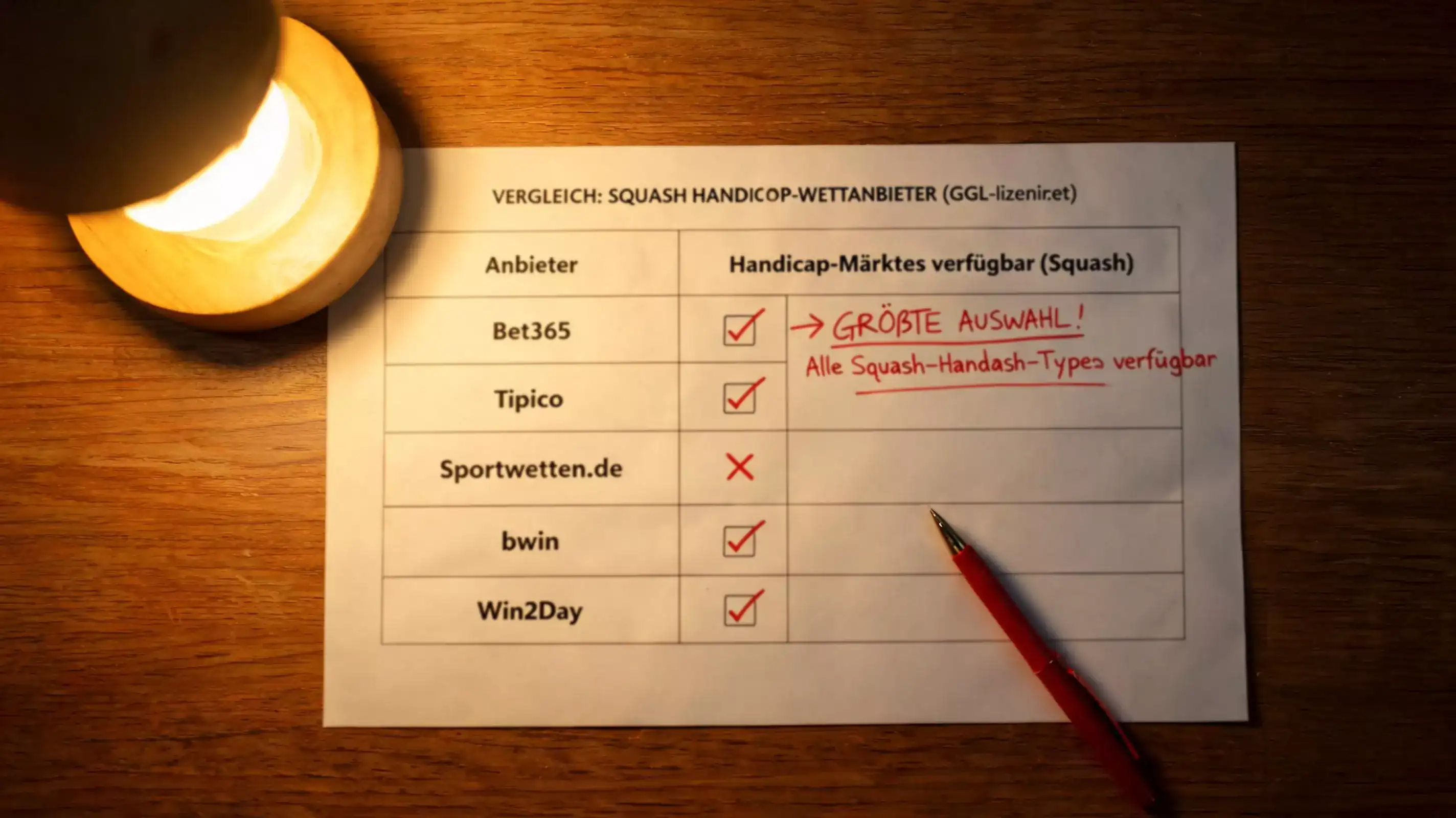 Squash Handicap Wetten Anbieter Verfügbarkeit – GGL-lizenzierte Buchmacher mit Handicap-Märkten