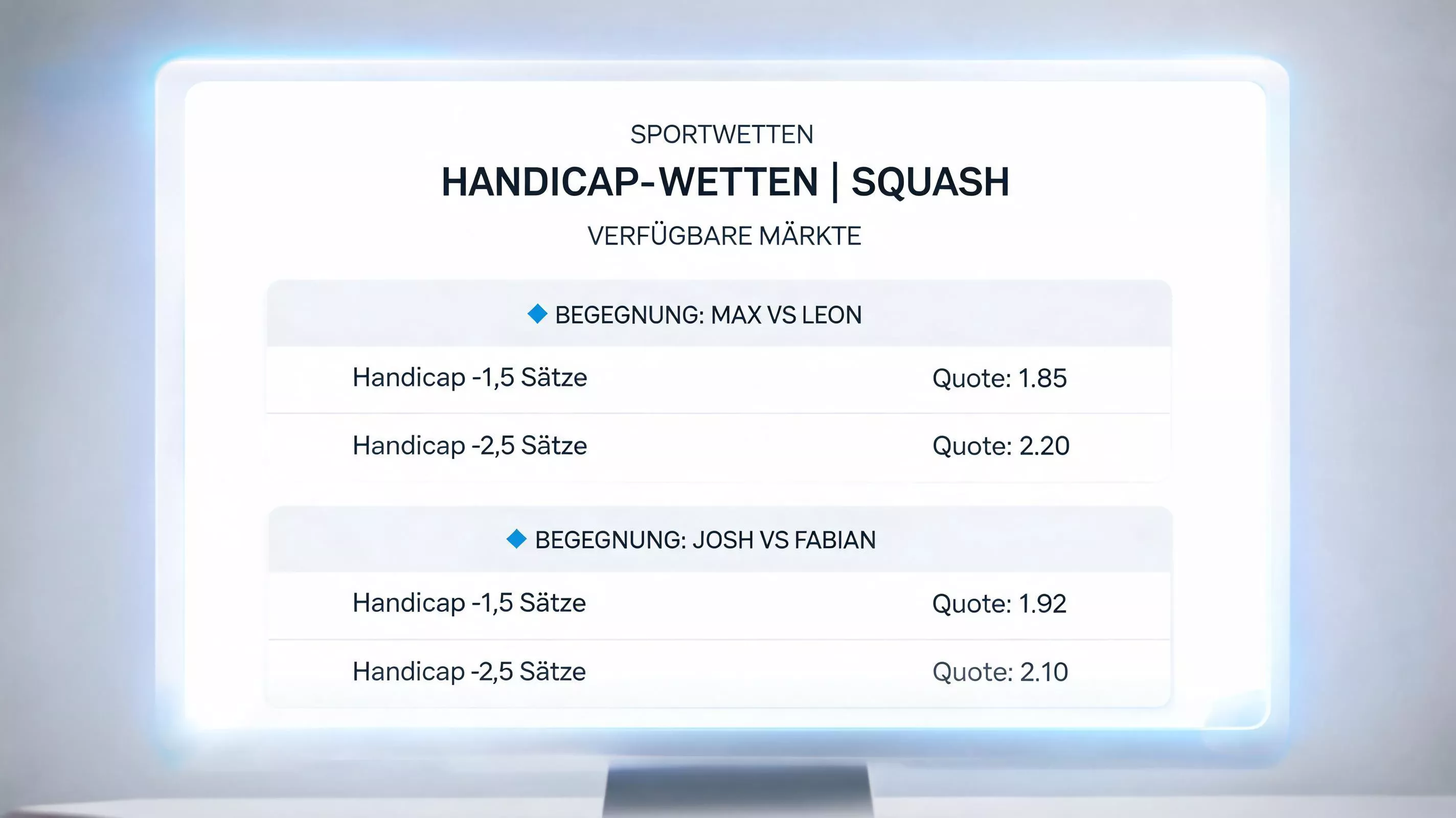 Squash Handicap Wetten Einstieg – Marktübersicht und Verfügbarkeit bei deutschen Buchmachern