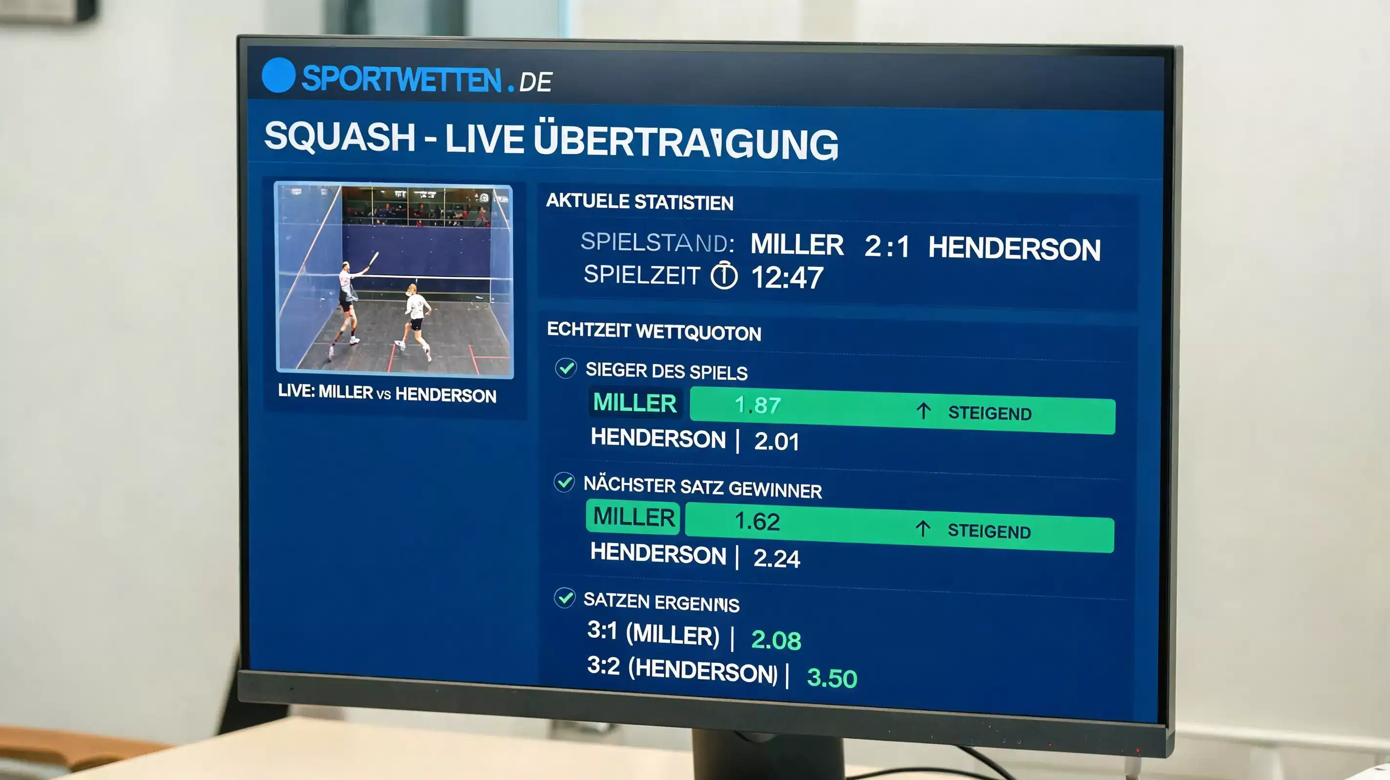 Bet365 Squash Live-Wetten – führender Anbieter für In-Play-Märkte und Live-Streaming
