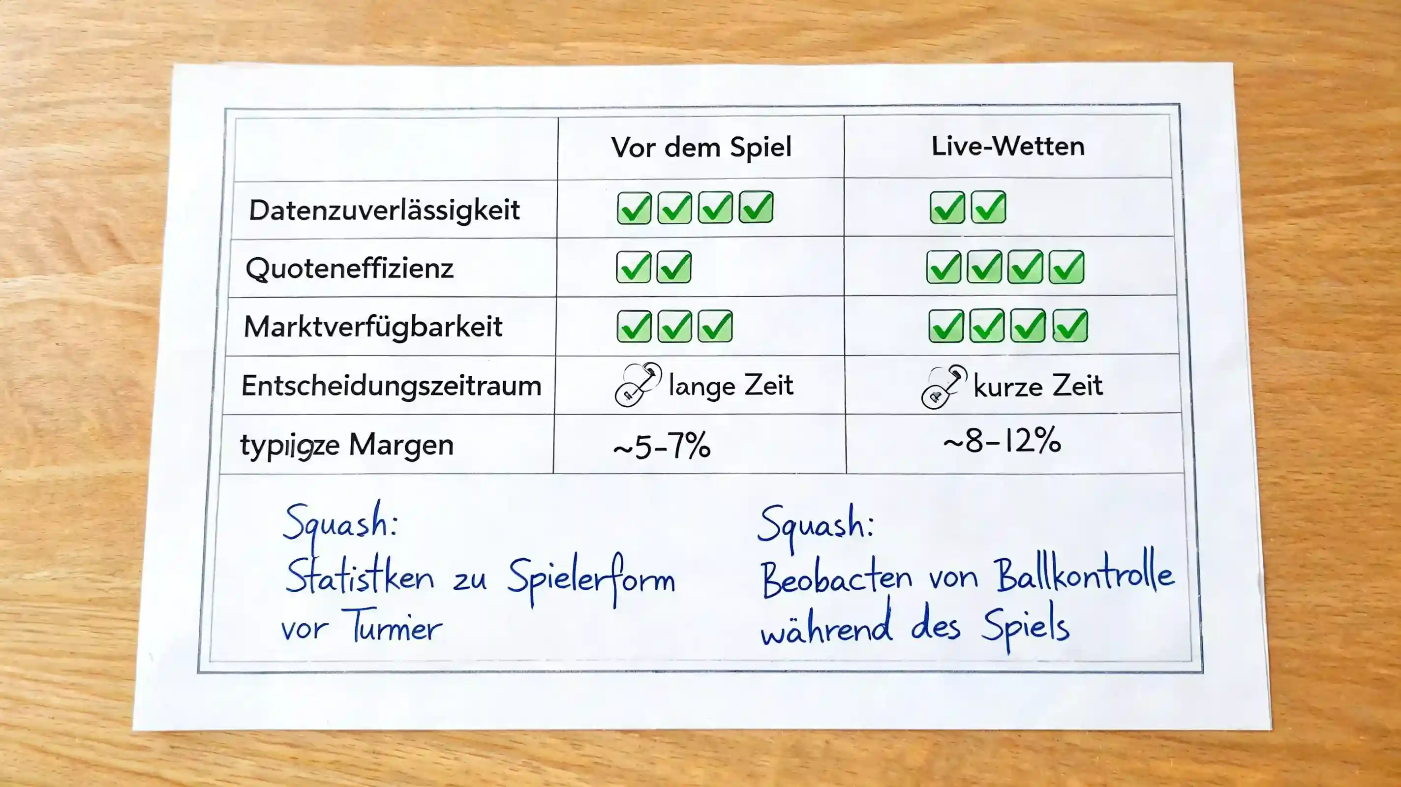 Squash Pre-Match gegen Live-Wetten – wann welche Wettart beim Squash mehr Wert bietet