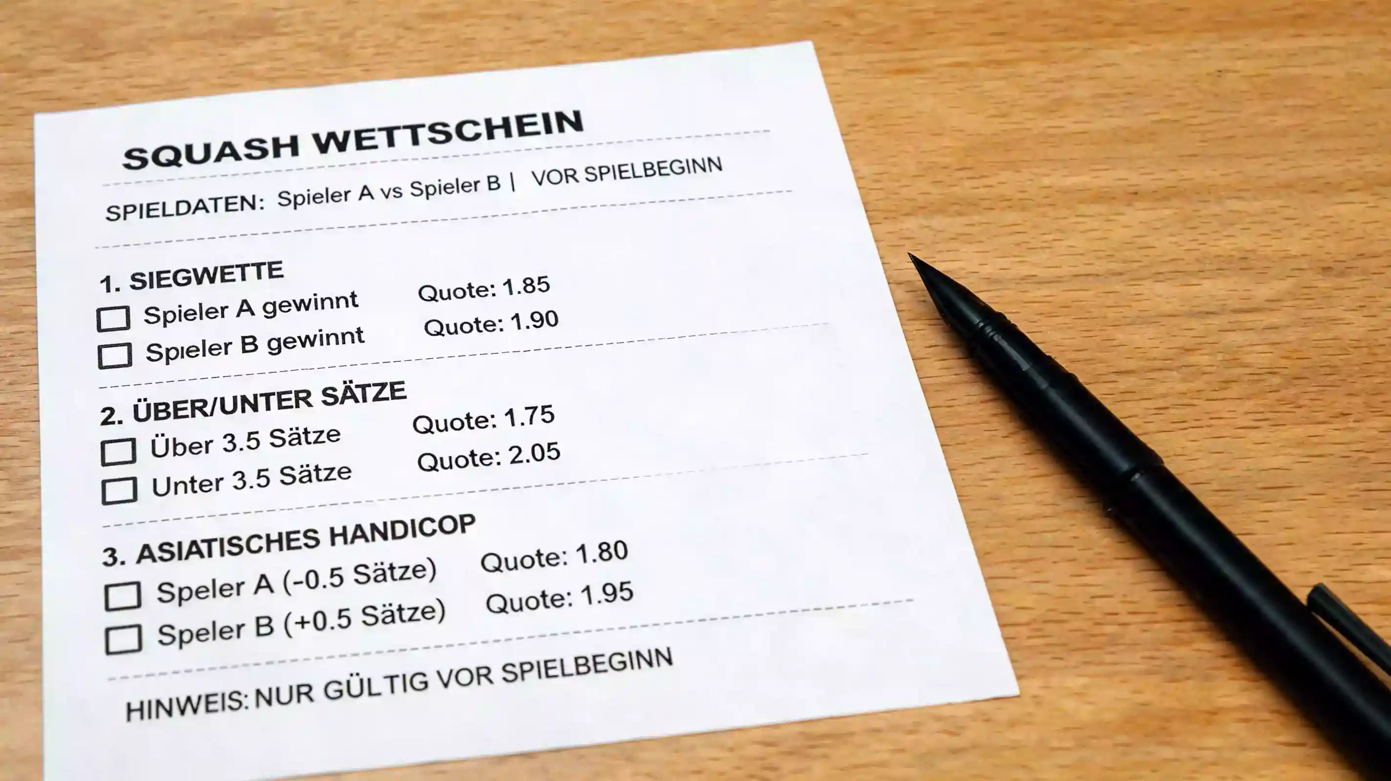 Pre-Match-Wettmärkte bei Squash – verfügbare Wettarten vor Spielbeginn im Überblick