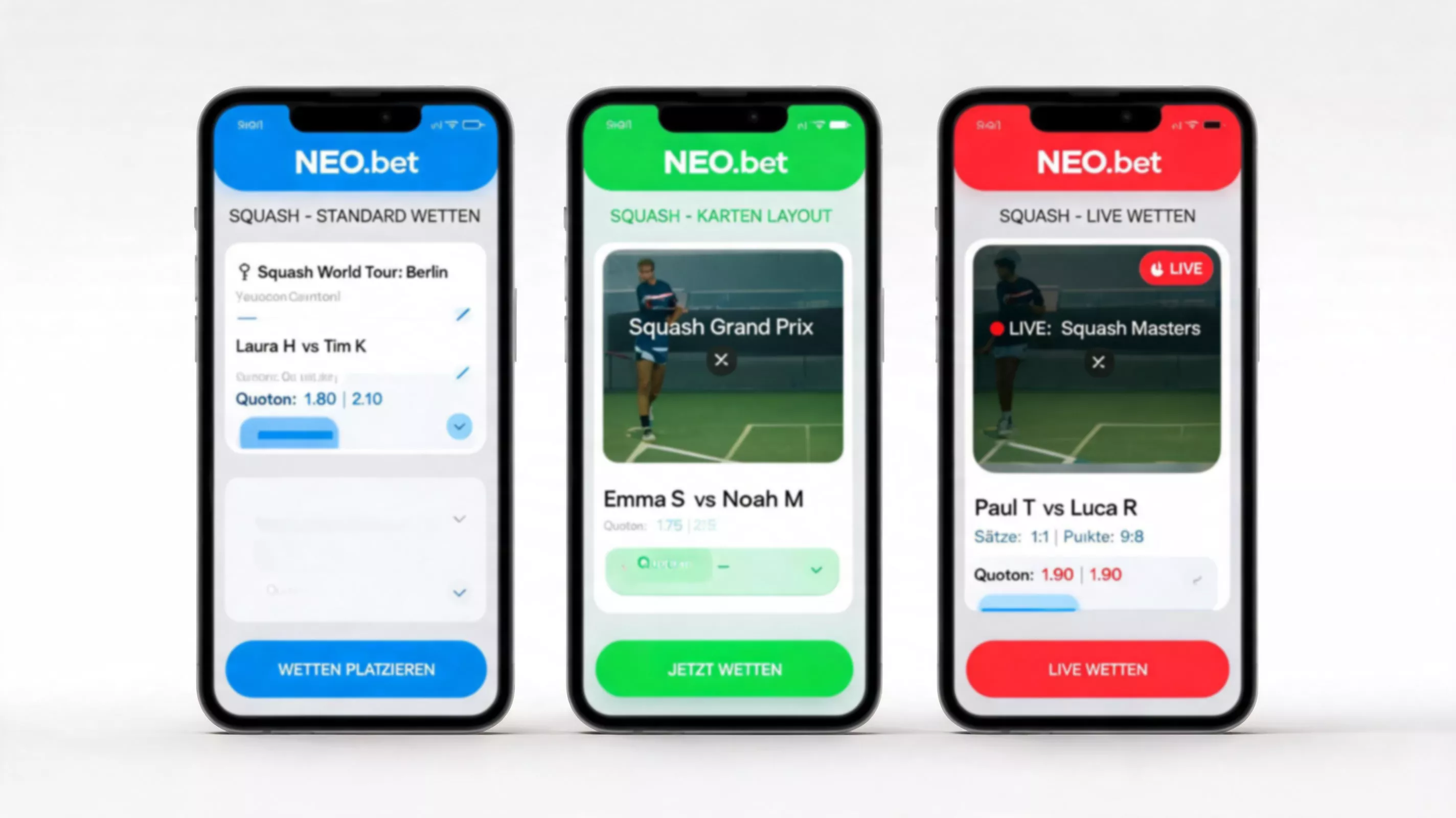 Top Squash Wettanbieter Apps im Vergleich – NEO.bet, Betano und Bet365 für mobile Squash-Wetten