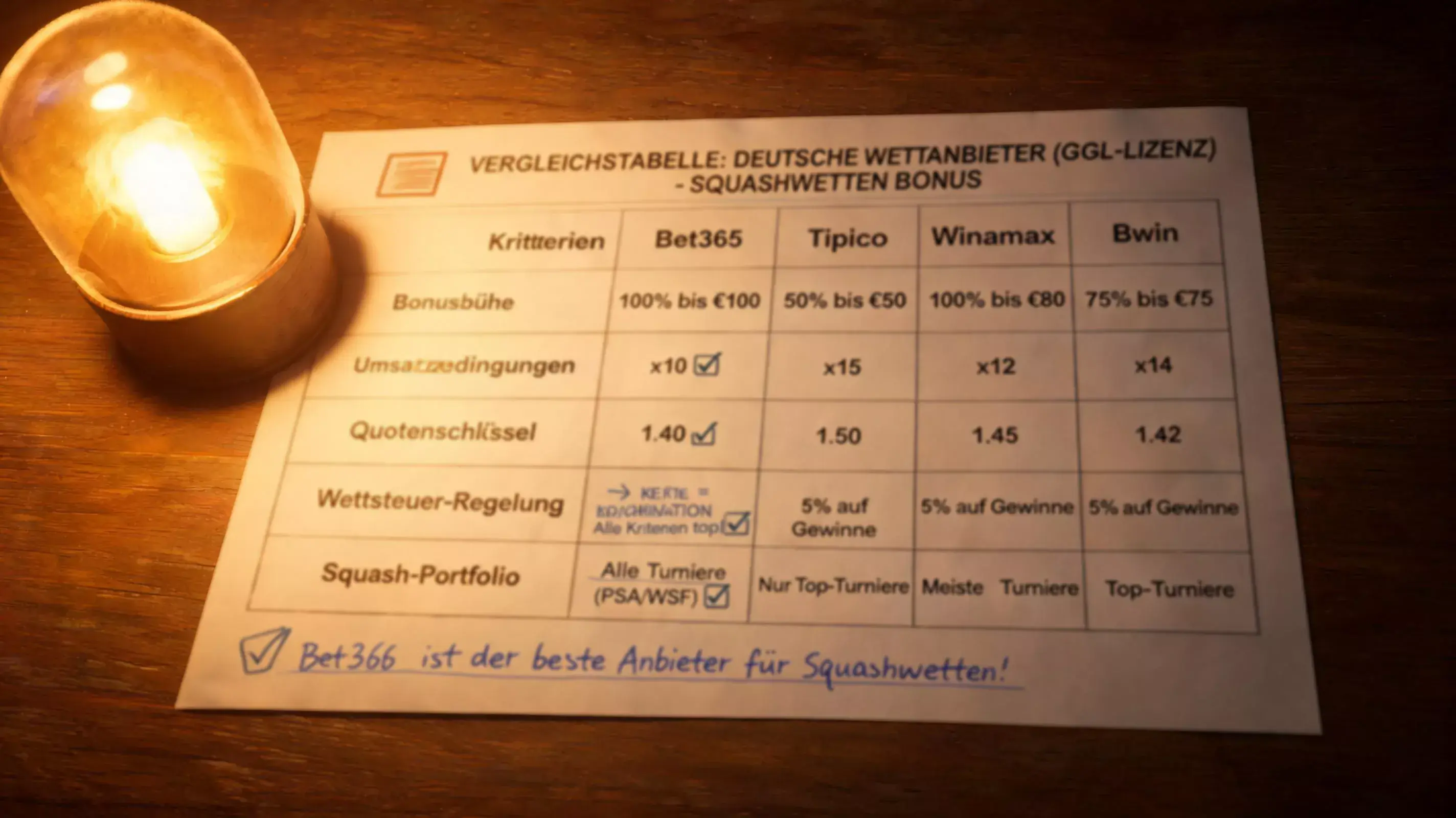 Squash Wetten Bonus Anbieter Vergleich – GGL-lizenzierte Buchmacher mit besten Bonusangeboten für Squash
