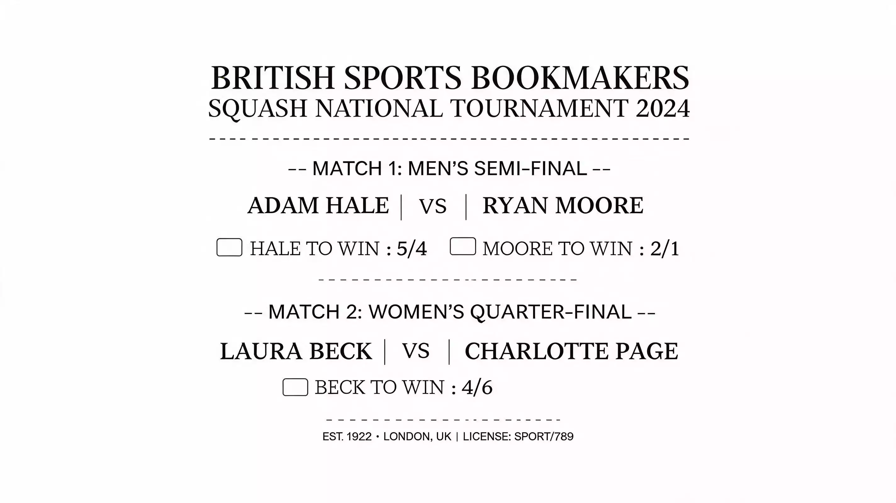 Bruchquoten beim Squash-Wetten – britisches Quotenformat mit Umrechnungsbeispielen für deutsche Wetter