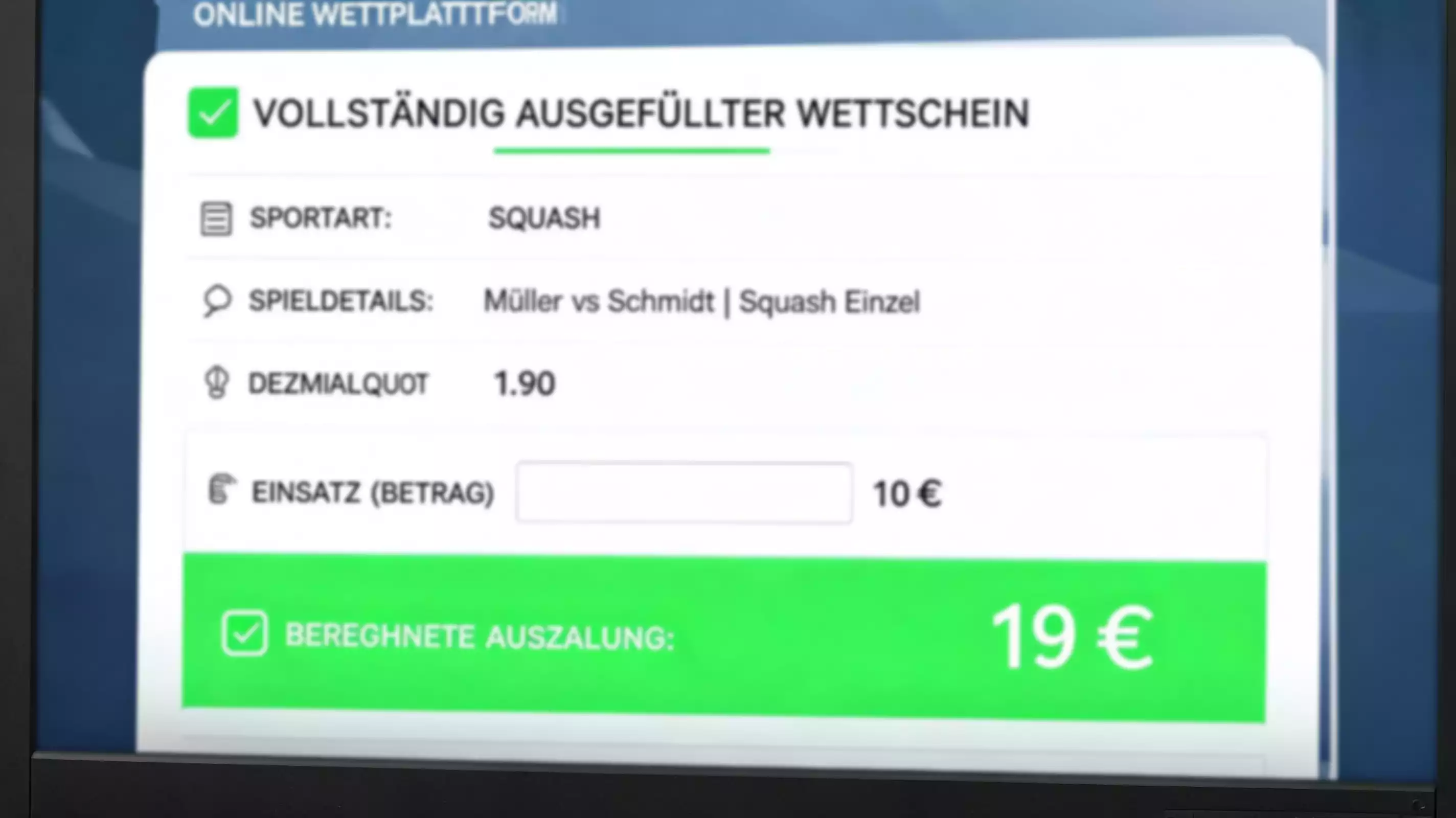 Wettschein mit Squash-Dezimalquoten – so liest du einen Squash-Wettschein bei deutschen Buchmachers