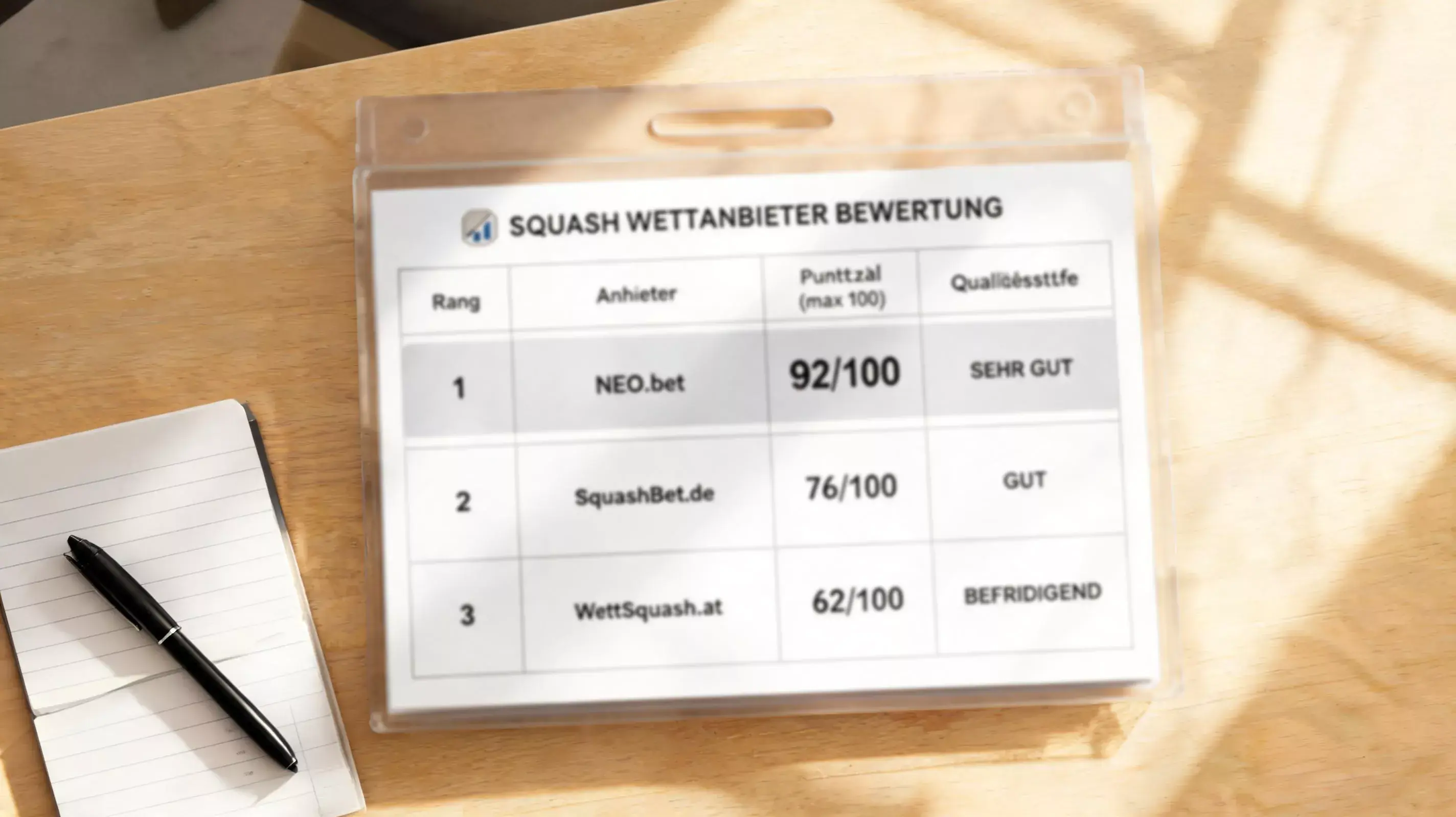 Ranking der besten deutschen Squash-Wettanbieter nach Quotenqualität und Testbewertung 2026